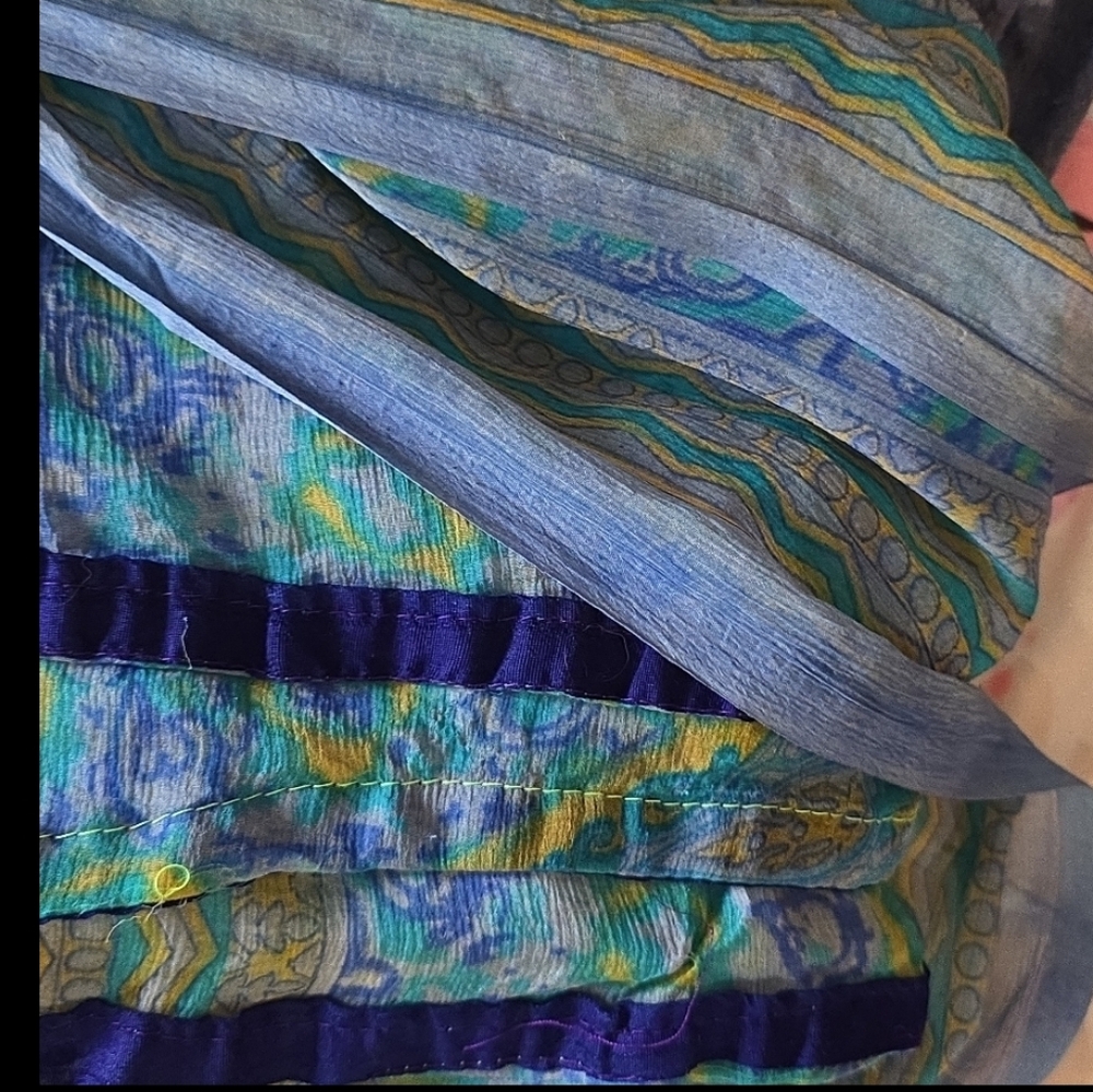 COPY - Crepe Silk Blues Watercolored  Multifunction Oversized